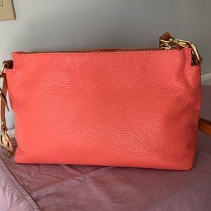 Valentina Coral Leather Crossbody Bag